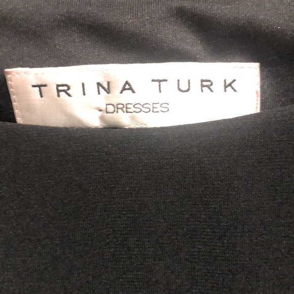 EUC [Trina Turk] Solid Black, 3/4 Sleeve, Knee-Length Draped Dress Womens Sz 6 - Picture 15 of 16